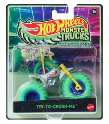 Mattel Monster Trucks Glow in the Dark 1: 64 sötétben világító jármű - Tri-To-Crush-Me (JFX08_JCG68)
