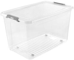 Keeper Leo Műanyag Kerekes Tárolódoboz tetővel 56L - Átlátszó (0611003001) (0611003001)