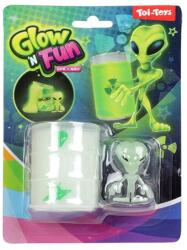 Magic Toys Glow'N Fun Slime Alien: Fluoreszkáló slime trutyi olajos hordóban űrlény figurával (35808A) - innotechshop