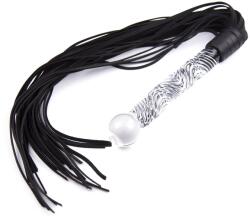 Kiotos Fancy Black Flogger with Glass Handle