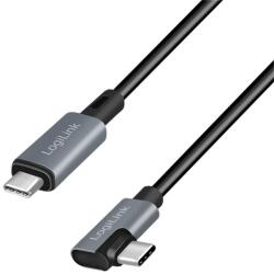 LogiLink USB-C - USB-C (derékszögben hajlított) kábel 1m fekete-szürke (CU0192) (CU0182) (CU0182)