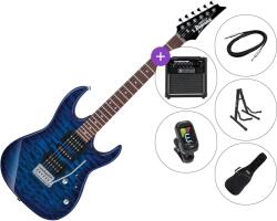 Ibanez GRX70QA-TBB SET 2 Transparent Blue Burst Elektromos gitár