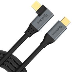 Akasa CBUB68 USB-C apa - USB-C apa 90° 2.0 Adat és töltő kábel - Fekete (1m) (AK-CBUB68-10BK) (AK-CBUB68-10BK)