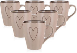 BANQUET Cană din ceramică BanquetHEART 310 ml, 6 buc, bej, bej