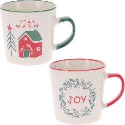 4home Set de 2 căni din ceramică Stay Warm/Joy 350 ml