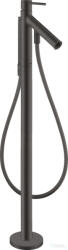 Hansgrohe AXOR STARCK szabadon álló kádtöltő csaptelep zuhanyszettel, alaptest nélkül, szálcsiszolt fekete króm 10456340 (10456340)