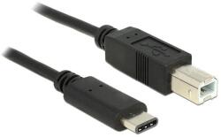 Delock Kábel USB Type-C 2.0 dugó > USB 2.0 B-típusú dugó 0, 5 m fekete (3 év) (83328) (83328)
