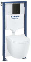 GROHE Solido Compact 5 az 1-ben WC-szett tartállyal, fali WC-vel, matt fekete nyomólappal 103847SH00 (103847SH00)
