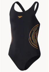 Speedo Egyberészes lány fürdőruha Speedo Eco Placement Muscleback 10 éves fekete|narancssárga