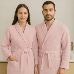 Pucioasa Halat baie gofrat unisex, bumbac 100%, XL/XXL, Roz