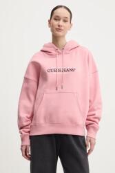 Guess Jeans felső rózsaszín, nyomott mintás, kapucnis, W4YQ15 KC811 - rózsaszín XS