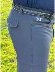 T DE T Bőrhatású lovaglónadrág T de T Ultime bézs|szürke