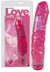 You2Toys Realisztikus vibrátor, You2Toys, Pink Love Large, 22 cm, áttetsző rózsaszín, TPE, puha és rugalmas, fokozatmentesen állítható, 2x AA elemes