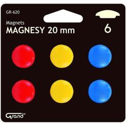 GRAND Táblamágnes GRAND 20mm 6 darabos vegyes színű (130-1549) - tonerpiac