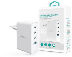 Devia Extreme Speed Series 100W GaN PD hálózati gyorstöltő adapter USB+3xType-C - fehér (ST121430) - compzone