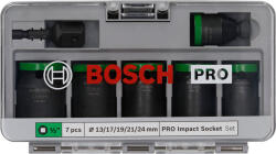 Bosch PRO Impact Socket Set dugókulcs készlet adapterrel, 1/2", 7 db - 2608003032 (2608003032)