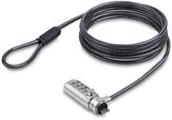 StarTech. com SSTDC4D-LAPTOP-LOCK kábelzár Fekete, Ezüst 2 M (SSTDC4D-LAPTOP-LOCK)