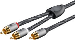 Goobay 65300 audio kábel 2 M 2 x RCA RCA Fekete, Ezüst (65300)