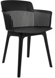 King Home Torre Polipropilén Étkezőszék Fekete Áttört háttámlával (KHM-KH010100236)