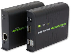 Techly IDATA HDMI-KVM2 KVM hosszabbító Adó és vevő (028214)