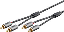 Goobay 65294 audio kábel 3 M 2 x RCA Fekete, Ezüst (65294)