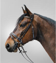 STAR Kombinált orrszíj lovagló zablával Star Diamond nagyló barna|sárga