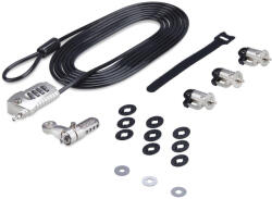 StarTech. com 3M4-DESK-LOCKING-KIT kábelzár Fekete, Ezüst 3 M (3M4-DESK-LOCKING-KIT)