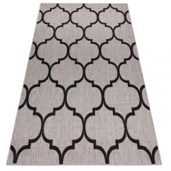 My carpet company My Carpet Company Fonott Sizal Floorlux 20608 Marokkói Rácsos Ezüst/Fekete 140x200 cm Szőnyeg