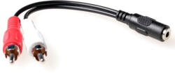 ACT AK2027 audio kábel 0, 15 M 2 x RCA 3.5mm Fekete (AK2027)