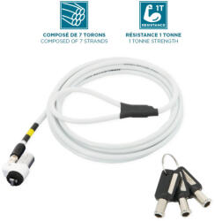 Mobilis 001325 kábelzár Fehér 1, 8 M (001325)