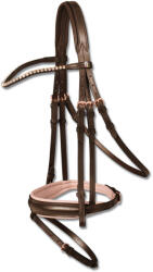 WALDHAUSEN Rózsaszín kombinált szármaszkos lovas zablával Waldhausen X-Line nagyló barna