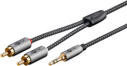 Goobay 65288 audio kábel 2 M 3.5mm 2 x RCA Fekete, Ezüst (65288)