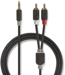 Nedis CABW22200AT10 audio kábel 1 M 3.5mm 2 x RCA Antracit (CABW22200AT10) - compzone