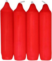  Karácsonyi gyertya (4 db/csomag) piros