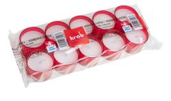  Temetői gyertya 24g 8h. 10db pirosra préselt