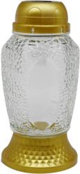 Madona Piatră funerară Madonna din sticlă cu LED 21 cm, transparentă, aurie