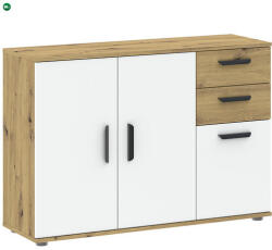 INTERMEBLE Komód Tölgy/Fehér Színben