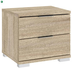 INTERMEBLE 2 Fiókos Éjjeliszekrény Sonoma Tölgy Színben