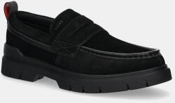 HUGO velúr mokaszin Ryan fekete, férfi, 50541827 - fekete Férfi 44