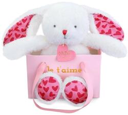 Doudou Jucarie de plus in punga cadou, Doudou, Iepuras, Te iubesc, 25 cm (N01004372_001)