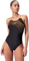 Speedo Egyrészes fürdőruha női Speedo Eco Medley Logo 2XS fekete|narancssárga