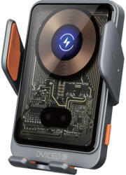 DVICED - Vezeték nélküli töltő autós tartó, 15W - szürke (DV250002) (DV250002)