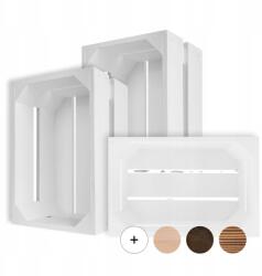 Creative Deco Fehér fa láda deszkákból, kis doboz virágoknak, 30x20x15cm x3 (X001YV5D7R)