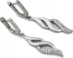 Lovrin 925-ös ezüst fülbevaló, elegáns, fehér cirkónia kövekkel, női