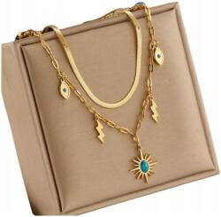 EdiBazzar Aranyozott nyaklánc, 18K, sebészeti acélból (316L) női, celebek által kedvelt stílus (Elegancki Naszyjnik Kolia Celebrytka)