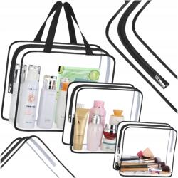EdiBazzar Kozmetikai táska Repülő szett Táska 3az1ben Utazó Férfi Női átlátszó (E11)