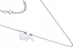 Lovrin Ezüst nyaklánc 925 szív és "a" betű medállal, 1, 93g ajándéknak is kiváló (Lovrin 50922)