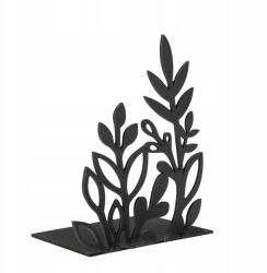  Fekete fém könyvtámasz, növényi mintával, loft stílusú dekoratív állvány (Podpórka do książek kwiaty)