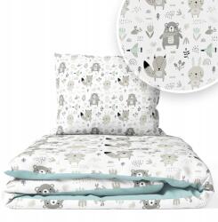 Ankras Ágyneműhuzat 135x100 Gyerek 2EL 100x135 Kiságyhoz (ANIMALS P-2 135/100 40/60 ZIELONY / CELADON)
