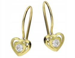 Lovrin Arany fülbevaló 585 szív cirkóniával, zárt akasztós, 14K arany szív alakú (60827561)